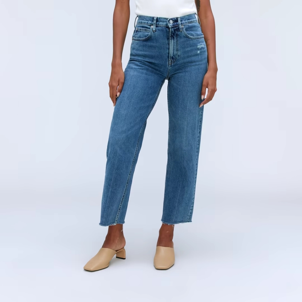 Everlane Way High Jean in Distressed